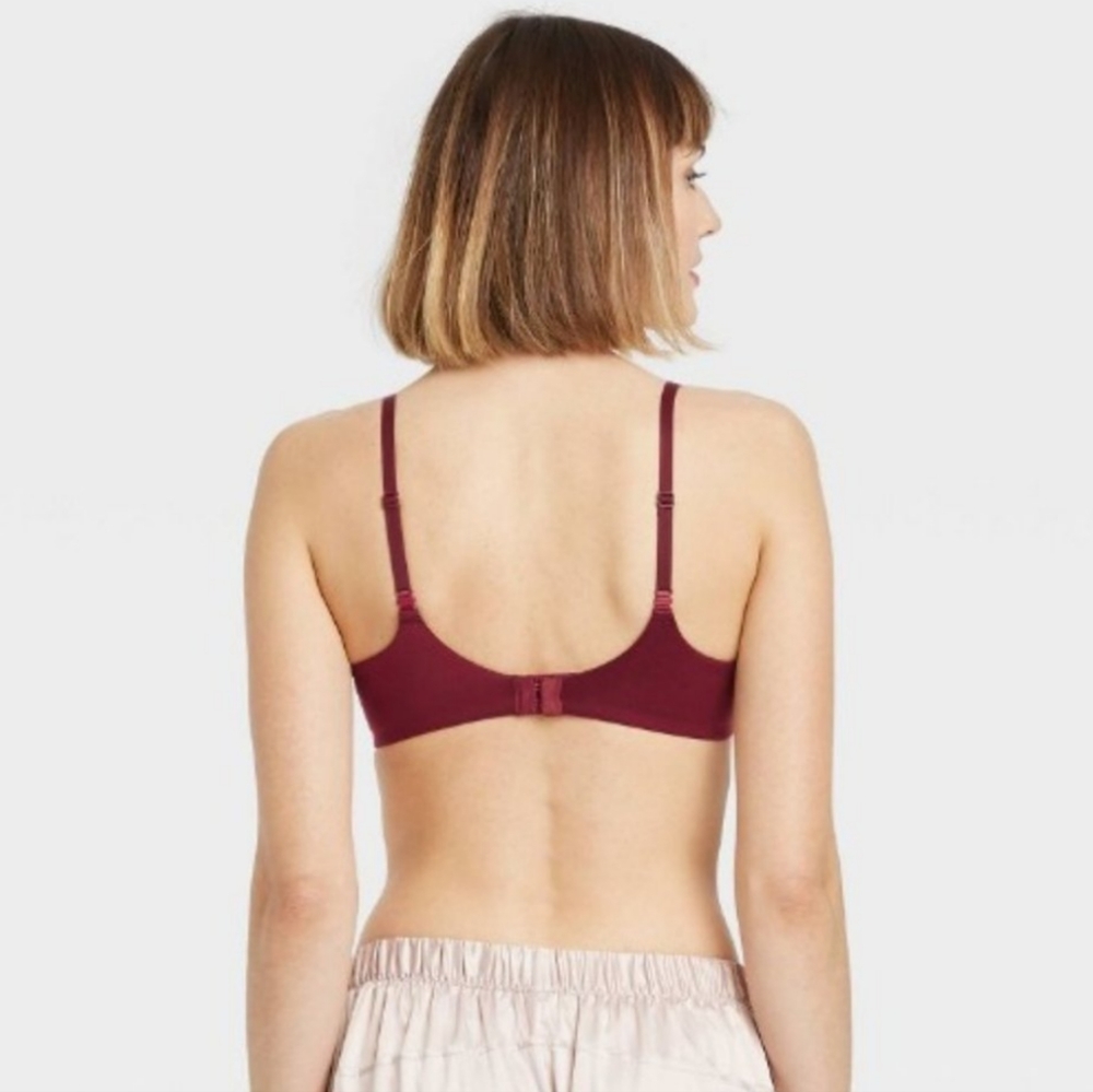 Auden The Icon Crimson Berry Full Coverage Lightly Lined T-Shirt Bra Size 32B - Picture 2 of 10